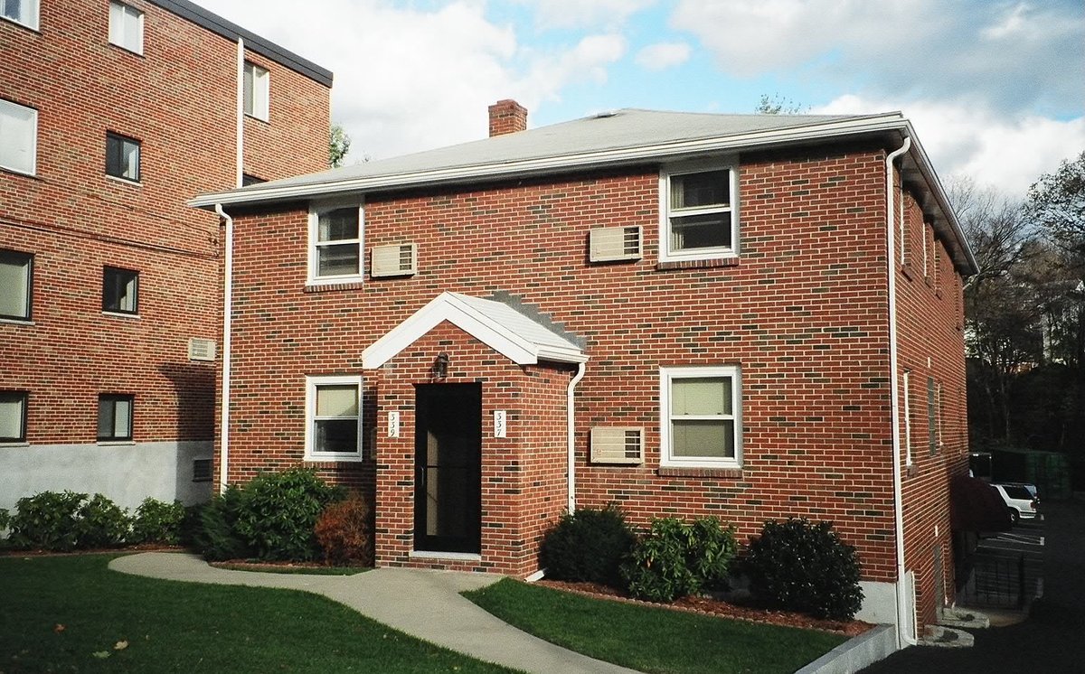 Brick J.E. apartment building in Waltham, Massachusetts