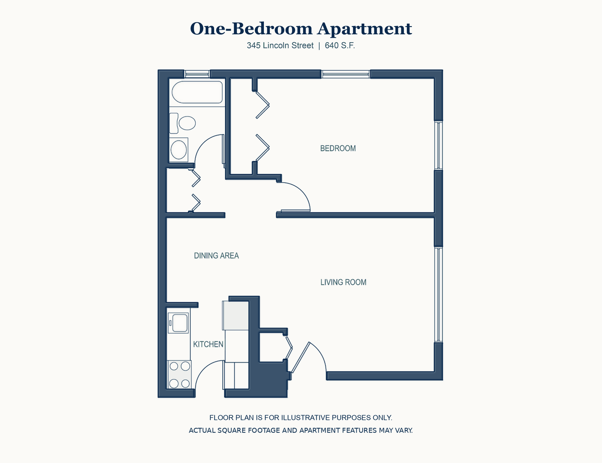 One bedroom apartment floor plan