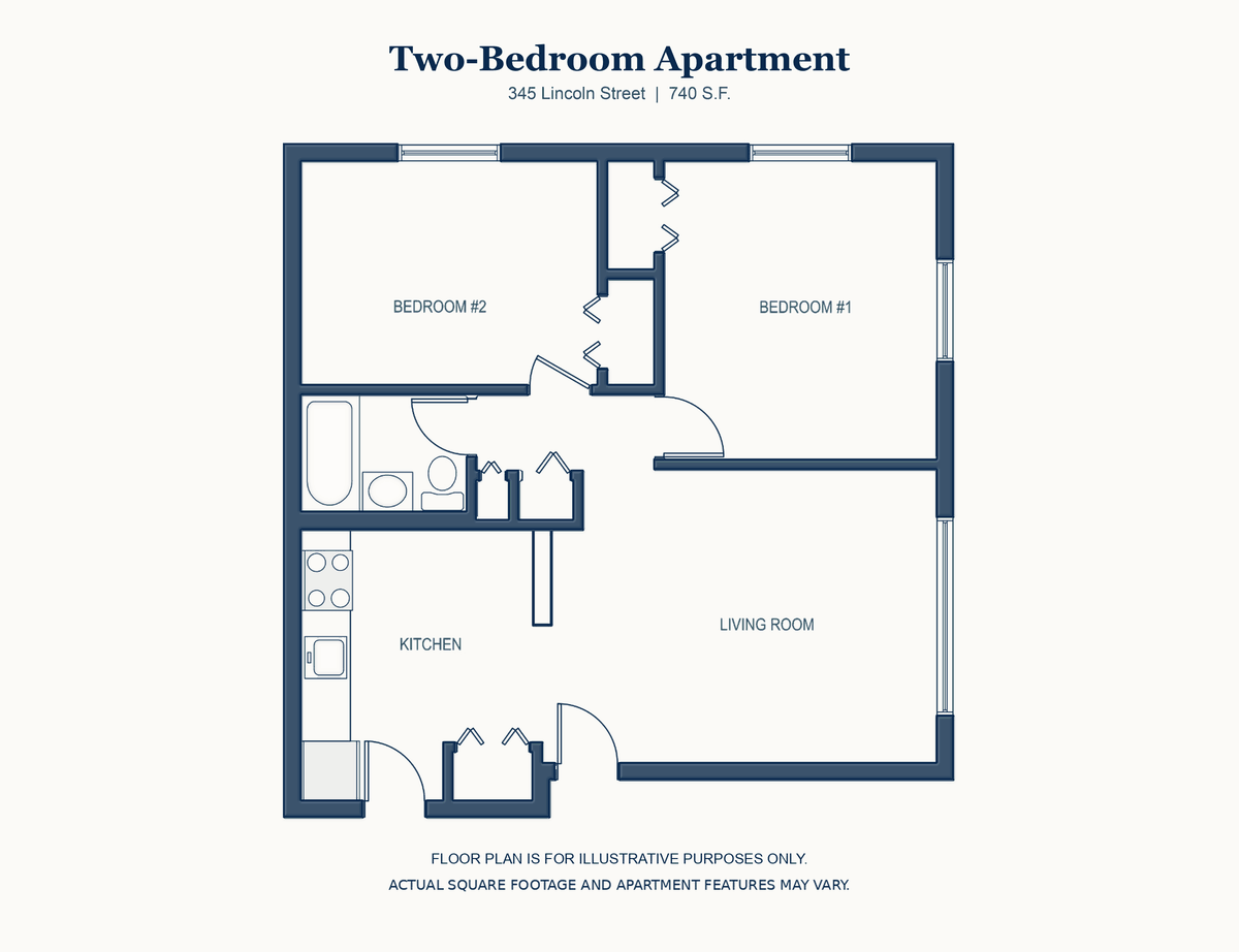 Two bedroom apartment floor plan