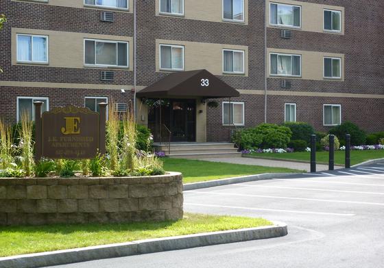 Landscaped grounds at the J.E. Quincy apartment building