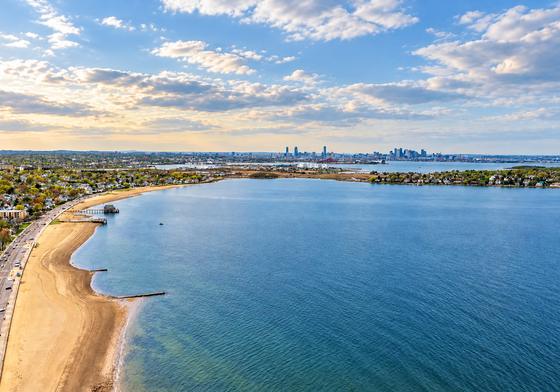 The Quincy coastline looking toward Boston, Massachusetts