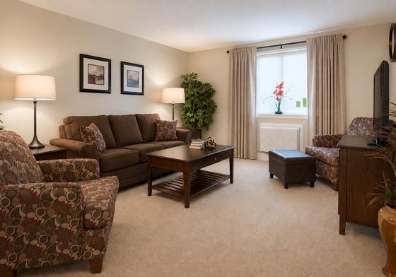 Furnished living room at 330 Lincoln Street, Waltham